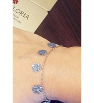 Bella Gloria Yuvarlak Pullu Gümüş Bileklik (GB00462)