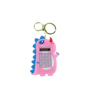 Hesap Makinesi Dino Mini Anahtarlıklı Labirent Oyunlu Pembe