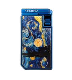Firebird Çift Torch Pürmüz Yıldızlı Gece Desenli Mavi Puro Çakmağı TRM1016