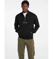 Guess GJ Yarım Fermuarlı Normal Kesim Nakışlı Erkek Siyah Sweatshirt M5RQ42KCPR1-JBLK