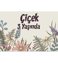 Çiçekler Temalı Doğum Günü Afişi 35X50 cm