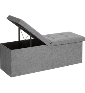 Depolama Alanlı Tabure, 110 x 38 x 38 cm, 300 kg'a Kadar Dayanıklı, Açık Gri LSF71G