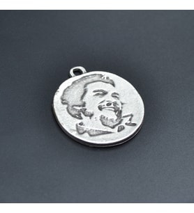 Che Guevara Madalyon Kolye Ucu - Antik Gümüş Kaplama - Kod:105