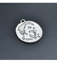 Che Guevara Madalyon Kolye Ucu - Antik Gümüş Kaplama - Kod:105