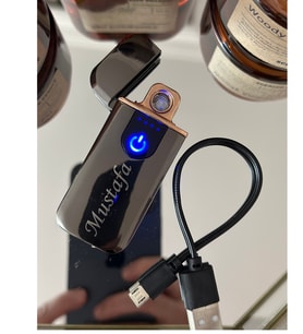 Kişiye Özel Şarjlı Dokunmatik Elektronik Çakmak Füme
