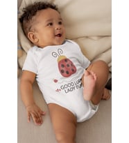 Unisex Good Luck Lady Bug Desenli Kısa Kol Body