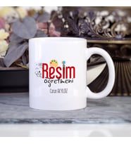 Kişiye Özel Resim Öğretmeni Kupa Bardak HB35A (Beyaz - Beyaz)