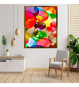 Tablore Soyut Renkli Baloncuklar Kanvas Tablo Modern Pop Art Geometrik Duvar Tablosu
