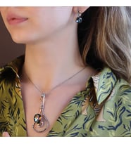 Azotic Topaz Taşlı El İşi Otantik Gümüş Set