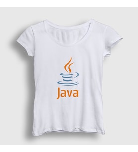 Presmono Kadın Beyaz Java Coder Programmer Developer Yazılımcı T-Shirt 335419tt (Beyaz)