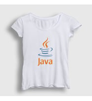 Presmono Kadın Beyaz Java Coder Programmer Developer Yazılımcı T-Shirt 335419tt (Beyaz)