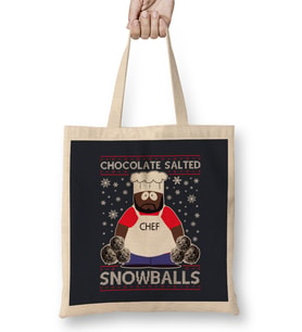 South Park Chocolate Salted Snowballs Christmas Knit Pattern Bez Çanta Uzun Saplı