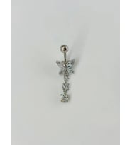 Sallantılı Çiçek Detaylı Göbek Piercing - Pg0072