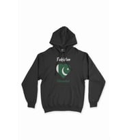 İslamabat Pakistan Bayraklı Kalpli Siyah Sweatshirt Hoodie
