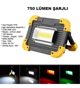 Northcity 750 Lümen Powerbank Şarjlı Işıldak Wt-330 - COB LED Sel Lambası