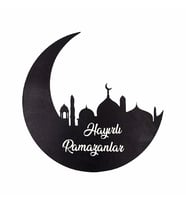Leylaser 30 cm Hayırlı Ramazanlar Yazılı Duvar Panosu Camii Detaylı Duvar Dekoru