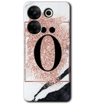 Tecno Camon 20 Pro 5G Kılıf HD Desen Baskılı Kılıf - Pembe Mermer Desenli Ö Harfi