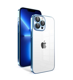 Vendas iPhone 12 Pro Uyumlu (12 Pro) Veve Serisi Parlak Renkli Kenarlı Elektroplated Magic Silikon Kılıf (Mavi)