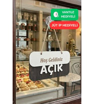 3 Katlı Modern Açık/Kapalı Tabelası - Beyaz/Rebap