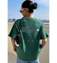 Unisex Life Baskılı T-shirt (Yeşil)