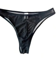 Erkek Biyeli Siyah Transparan Brazillian Slip