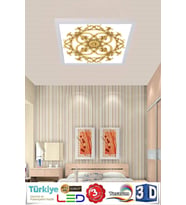 Şık Ve Modern Tasarım Led Avize, 60x60-60w Beyaz Çerçeve,beyaz Işık, Kolay Montaj