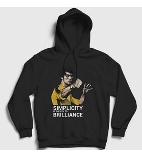 Presmono Unisex Siyah Brilliance Bruce Lee Kapüşonlu Sweatshirt 256681tt