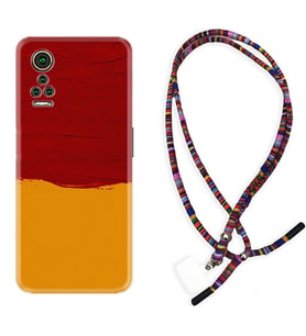 General Mobile GM 21 Pro GM 22 Pro Plus Kılıf Boyun Asklı Rasta Silikon Sarı Kırmızı Boya 1708