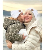 ANNE & BEBEK İSİMLİ BEYAZ TRİKO BERE SET