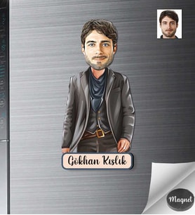 Kişiye Özel Erkek Ahşap Magnet -32