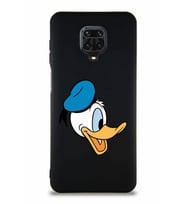 Xiaomi Redmi Note 9S Soft Premier Kapak Donald Duck-F Tasarımlı Silikon Kılıf - Siyah (Şeffaf)