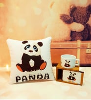 Happy Birthday Panda Yastık Ve Kutulu Kupa Doğum Günü Hediye Seti