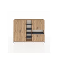 Arges Dolap 13 Raflı 6 Kapaklı 220x30x163 Çam-Çam/Antrasit