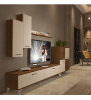 Decoraktiv Eko 6 Slm Std Silver Tv Ünitesi Tv Sehpası - Ceviz Beyaz (Beyaz - Kahverengi)
