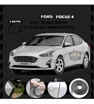 Ford Focus 4 Oto Araç Kapı Koruma Fitili 5metre Parlak Siyah Renk