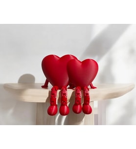 Oturan Sevgililer Kalp hediyelik Mini Obje Sevgililer Günü 12CM