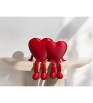 Oturan Sevgililer Kalp hediyelik Mini Obje Sevgililer Günü 12CM
