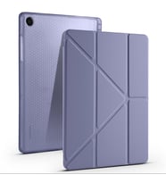 Samsung Galaxy Tab A11 Plus Uyumlu Kılıf Zore Tri Folding Kalem Bölmeli Standlı Kılıf (Mor)