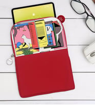BK Gift Modern Soyut Tasarımlı Taşınabilir Koruyucu Tablet Kılıfı & Organizer Çanta - Kırmızı-4