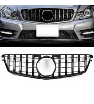 S-Dizayn Mercedes C-Class W204 Ön Panjur Parlak Siyah Piano Black GTR Model 2007-2014 (Karışık)