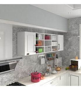 Kenzlife hazır mutfak dolabı nohut90 byz mod1 90*200*32 mebran kapak suntalam gövde