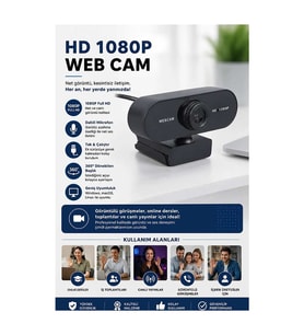 Webcam Orjınal Hd 1080p Konferans Kamera Dahili Mikrofon Görüntülü Sohbet Yayın Kamerası Hd Video