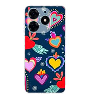 PrintiFy Tecno Spark 10 Pro ile Uyumlu Retro Color 3  Kamera Korumalı Şeffaf  Kılıf