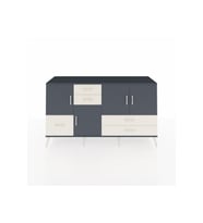 Kronos Konsol 4 Raflı 5 Çekmeceli 4 Kapaklı 176x59x99 Antrasit-Antrasit/Aytaşı