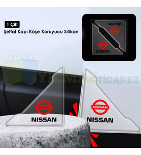 Nissan Logo Kapı Kenar Köşe Koruyucu Çarpma Çizilme Önleyici Silikon Şeffaf Damla Etiket 1 Çift