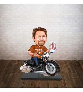 KİŞİYE ÖZEL KARİKATÜR  çalışan motorcu adam BİBLOSU