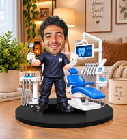 Kişiye Özel Diş Hekimi Biblosu – 3D Karikatür Diş Doktoru Figürü, Dişçi Hediyesi, Dekoratif Masa Süsü