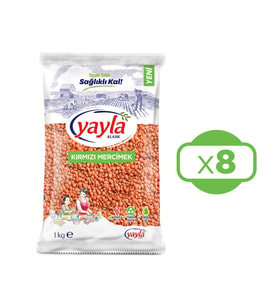 Yayla Bakliyat Kırmızı Mercimek 1 Kg x 8 Adet