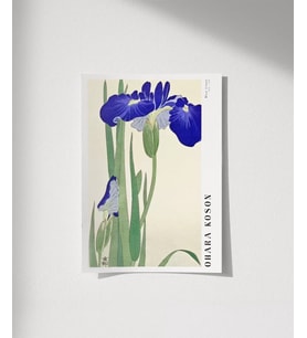 Çerçevesiz Poster Ohara Koson Mavi Irisler