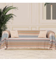 SoftMicro Missoni Zikzak Desenli 180x220 cm Koltuk Örtüsü Şalı, Kanepe Örtüsü, Tv Battaniyesi Çok Renkli